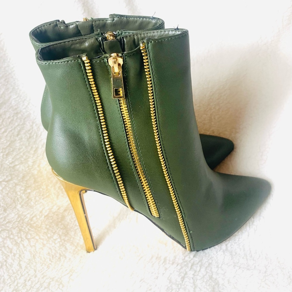 CATHERINE MALANDRINO Zippo Side Zip Heeled Booties - Picture 2 of 8